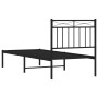 Bed frame with black metal headboard 75x190 cm by , Beds and slatted bases - Ref: Foro24-373681, Price: 69,99 €, Discount: %