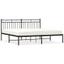 Estructura de cama con cabecero metal negro 180x200 cm de , Camas y somieres - Ref: Foro24-373695, Precio: 104,46 €, Descuent...