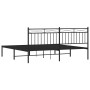 Estructura de cama con cabecero metal negro 180x200 cm de , Camas y somieres - Ref: Foro24-373695, Precio: 104,46 €, Descuent...