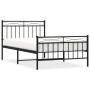 Bed frame with headboard and black metal footboard 100x200cm by , Beds and slatted bases - Ref: Foro24-373704, Price: 76,04 €...