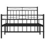 Bed frame with headboard and black metal footboard 100x200cm by , Beds and slatted bases - Ref: Foro24-373704, Price: 76,04 €...