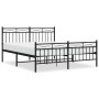 Estructura de cama cabecero y estribo metal negro 160x200 cm de , Camas y somieres - Ref: Foro24-373712, Precio: 125,15 €, De...