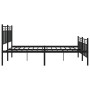 Estructura de cama cabecero y estribo metal negro 160x200 cm de , Camas y somieres - Ref: Foro24-373712, Precio: 125,15 €, De...