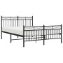 Black metal headboard and footboard bed frame 140x200 cm by , Beds and slatted bases - Ref: Foro24-373710, Price: 107,35 €, D...