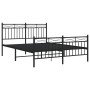 Black metal headboard and footboard bed frame 140x200 cm by , Beds and slatted bases - Ref: Foro24-373710, Price: 107,35 €, D...