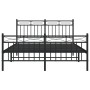 Black metal headboard and footboard bed frame 140x200 cm by , Beds and slatted bases - Ref: Foro24-373710, Price: 107,35 €, D...