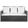 5-teiliges Gartensofa-Set und schwarze synthetische Rattankissen von vidaXL, Gartensets - Ref: Foro24-43972, Preis: 748,88 €,...