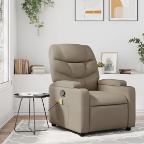 Cappuccino-colored synthetic leather reclining massage chair by , Armchairs - Ref: Foro24-372478, Price: 262,99 €, Discount: %