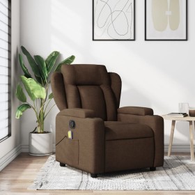 Brown Fabric Massage Recliner by , Armchairs - Ref: Foro24-372419, Price: 265,34 €, Discount: %