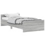 Sonoma gray engineered wood bed frame 100x200 cm by , Beds and slatted bases - Ref: Foro24-835937, Price: 106,64 €, Discount: %