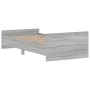 Sonoma gray engineered wood bed frame 100x200 cm by , Beds and slatted bases - Ref: Foro24-835937, Price: 106,64 €, Discount: %