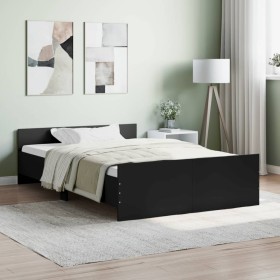 Bed frame with black headboard and footboard 120x200 cm by , Beds and slatted bases - Ref: Foro24-3203741, Price: 132,81 €, D...