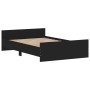 Bed frame with black headboard and footboard 120x200 cm by , Beds and slatted bases - Ref: Foro24-3203741, Price: 155,84 €, D...