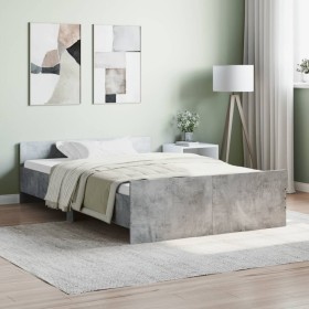 Concrete gray bed frame with headboard and footboard 120x200cm by , Beds and slatted bases - Ref: Foro24-3203743, Price: 128,...