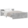 Estructura de cama con cabecero piecero gris hormigón 120x200cm de , Camas y somieres - Ref: Foro24-3203743, Precio: 152,90 €...