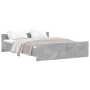 Estructura de cama con cabecero piecero gris hormigón 150x200cm de , Camas y somieres - Ref: Foro24-3203757, Precio: 162,99 €...