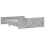 Estructura de cama con cabecero piecero gris hormigón 150x200cm de , Camas y somieres - Ref: Foro24-3203757, Precio: 162,99 €...