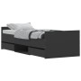 Bed frame with black headboard and footboard 75x190 cm by , Beds and slatted bases - Ref: Foro24-3203818, Price: 161,55 €, Di...