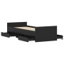 Bed frame with black headboard and footboard 75x190 cm by , Beds and slatted bases - Ref: Foro24-3203818, Price: 161,55 €, Di...