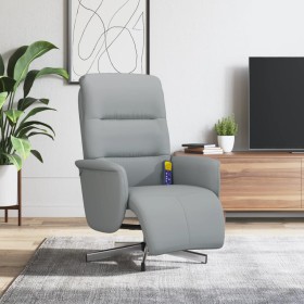 Sillón reclinable de masaje con reposapiés tela gris claro de , Sillones - Ref: Foro24-356573, Precio: 223,99 €, Descuento: %