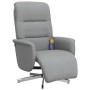 Recliner massage chair with footrest light gray fabric by , Armchairs - Ref: Foro24-356573, Price: 225,54 €, Discount: %