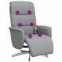 Recliner massage chair with footrest light gray fabric by , Armchairs - Ref: Foro24-356573, Price: 225,54 €, Discount: %