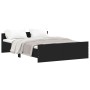 Bed frame with headboard and footboard black 140x190 cm by , Beds and slatted bases - Ref: Foro24-3203783, Price: 159,05 €, D...