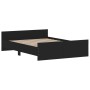 Bed frame with headboard and footboard black 140x190 cm by , Beds and slatted bases - Ref: Foro24-3203783, Price: 159,05 €, D...