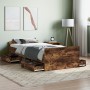 Bed frame with smoked oak headboard and footboard 90x200cm by , Beds and slatted bases - Ref: Foro24-3203807, Price: 208,79 €...