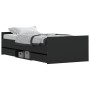 Estructura de cama con cabecero piecero negro 100x200cm de , Camas y somieres - Ref: Foro24-3203797, Precio: 221,28 €, Descue...