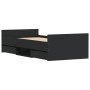 Estructura de cama con cabecero piecero negro 100x200cm de , Camas y somieres - Ref: Foro24-3203797, Precio: 221,28 €, Descue...