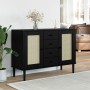 SENJA sideboard rattan look black pine wood 112x40x80 cm by , Sideboards - Ref: Foro24-358027, Price: 148,81 €, Discount: %