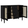 Aparador SENJA aspecto de ratán madera pino negro 112x40x80 cm de , Aparadores - Ref: Foro24-358027, Precio: 139,36 €, Descue...