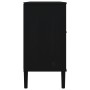 Aparador SENJA aspecto de ratán madera pino negro 112x40x80 cm de , Aparadores - Ref: Foro24-358027, Precio: 139,36 €, Descue...