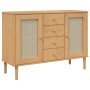 Aparador SENJA aspecto de ratán madera pino marrón 112x40x80 cm de , Aparadores - Ref: Foro24-358025, Precio: 132,62 €, Descu...