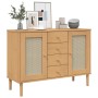 SENJA sideboard rattan look brown pine wood 112x40x80 cm by , Sideboards - Ref: Foro24-358025, Price: 132,62 €, Discount: %