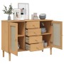 SENJA sideboard rattan look brown pine wood 112x40x80 cm by , Sideboards - Ref: Foro24-358025, Price: 132,62 €, Discount: %