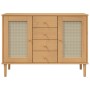 Aparador SENJA aspecto de ratán madera pino marrón 112x40x80 cm de , Aparadores - Ref: Foro24-358025, Precio: 132,62 €, Descu...