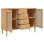 Aparador SENJA aspecto de ratán madera pino marrón 112x40x80 cm de , Aparadores - Ref: Foro24-358025, Precio: 132,62 €, Descu...