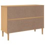 Aparador SENJA aspecto de ratán madera pino marrón 112x40x80 cm de , Aparadores - Ref: Foro24-358025, Precio: 132,62 €, Descu...