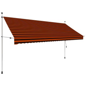 Toldo manual retráctil naranja y marrón 350 cm de vidaXL, Toldos - Ref: Foro24-145839, Precio: 97,99 €, Descuento: %