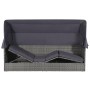 Garden bed with awning 205x62 cm gray synthetic rattan by vidaXL, Loungers - Ref: Foro24-43962, Price: 245,57 €, Discount: %