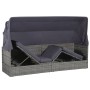 Garden bed with awning 205x62 cm gray synthetic rattan by vidaXL, Loungers - Ref: Foro24-43962, Price: 245,57 €, Discount: %