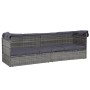 Garden bed with awning 205x62 cm gray synthetic rattan by vidaXL, Loungers - Ref: Foro24-43962, Price: 245,57 €, Discount: %