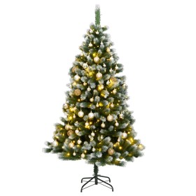 Artificial Christmas tree with hinges 300 LED and balls 180 cm by vidaXL, Christmas trees - Ref: Foro24-3210363, Price: 144,5...