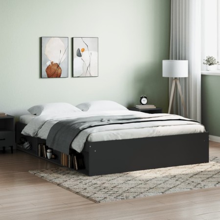 Estructura de cama negra 140x190 cm de vidaXL, Camas y somieres - Ref: Foro24-3203902, Precio: 180,13 €, Descuento: %