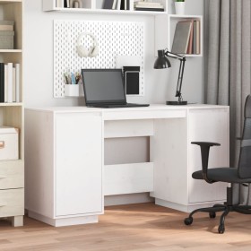 Solid white pine wood desk 140x50x75 cm by vidaXL, Desks - Ref: Foro24-840148, Price: 163,83 €, Discount: %