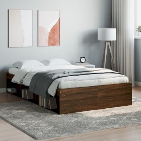 Brown oak bed frame 120x200 cm by vidaXL, Beds and slatted bases - Ref: Foro24-3203858, Price: 186,38 €, Discount: %