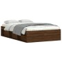 Estructura de cama roble marrón 120x200 cm de vidaXL, Camas y somieres - Ref: Foro24-3203858, Precio: 147,99 €, Descuento: %