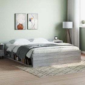 Gray Sonoma bed frame 140x200 cm by vidaXL, Beds and slatted bases - Ref: Foro24-3203864, Price: 163,99 €, Discount: %